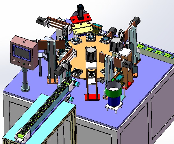 散熱風扇組裝機(轉盤式)3D圖紙 自動化設備3D圖紙3D模型